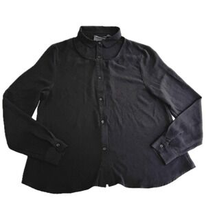 MINKPINK‎ Top Womens Small Black Cutout Collared Button Up Blouse Goth